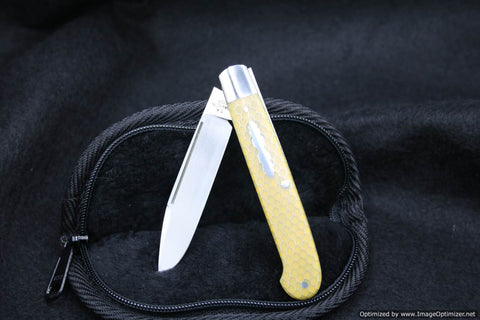 Todd Davison Custom Yellow C-Tek Folder. #1177. Winter Sale Price Reduced 15%
