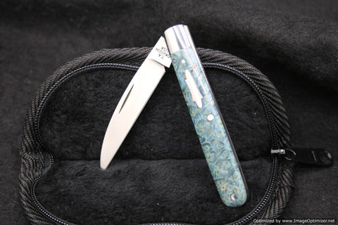 Todd Davison Custom Blue Box Elder Folder. #1240
